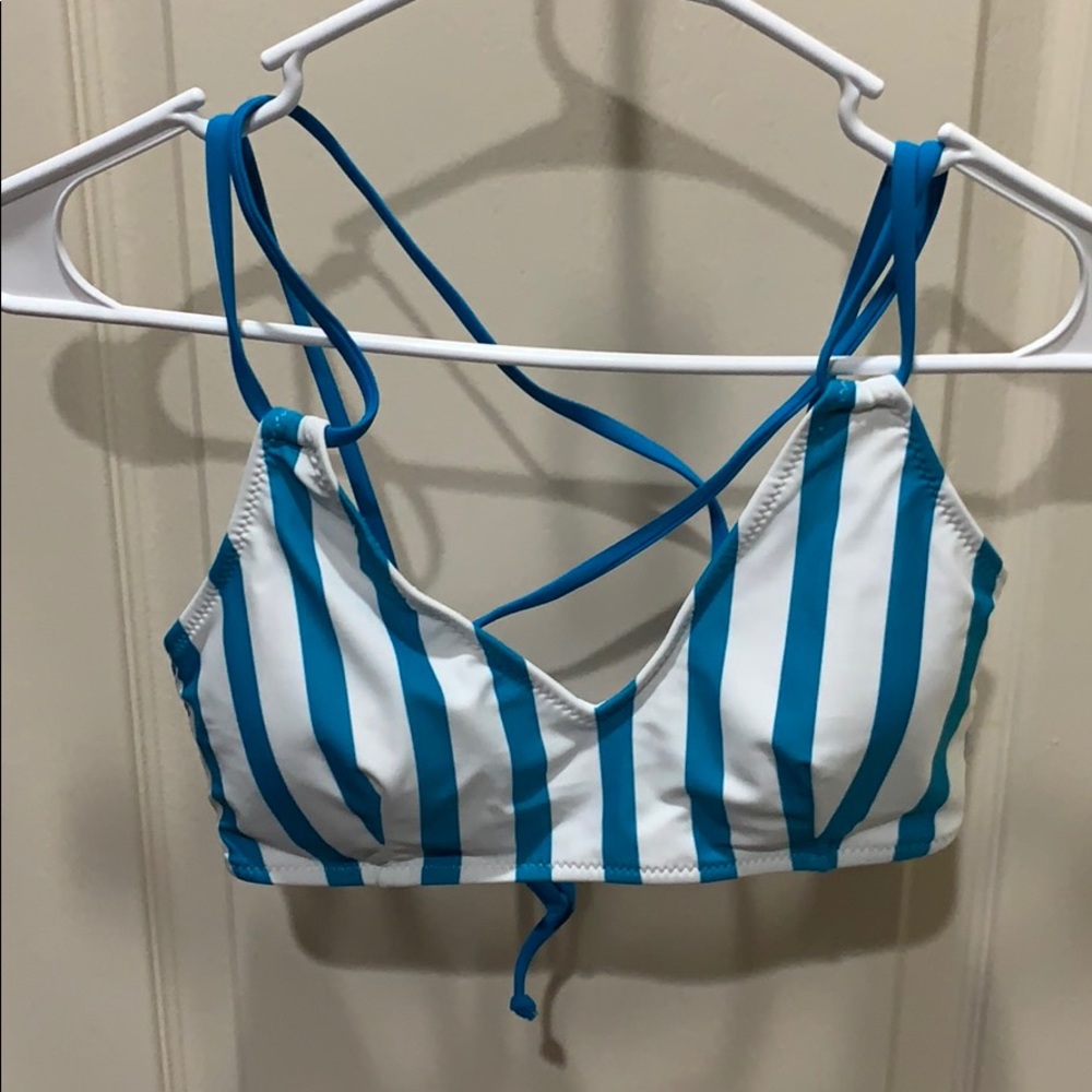 Like new teal and white bikini top.